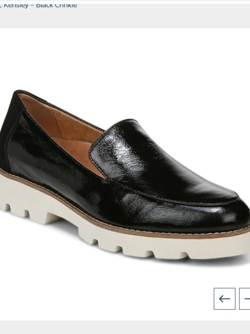 Vionic Women’s  Kensley – Black Crinkle Size 6.5